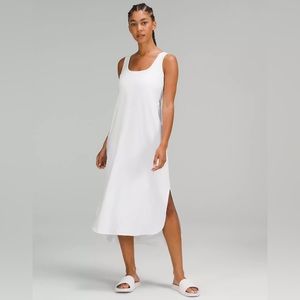 Lululemon Pima Cotton Open-Back Midi Dress, Size 6, white, NWT